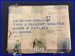 Vintage Original Fallout Shelter Signs COMPLETE CASE X40! Baltimore MD DOD