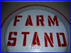 Vintage Original Farm Stand Metal Tin Tray Painted Sign Produce Fruit Vegetable