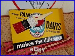 Vintage Original Flange Signs Huge Davis Paint Flange Sign Painted Steel