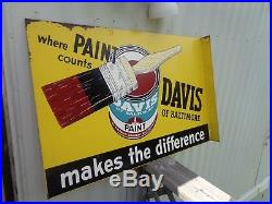 Vintage Original Flange Signs Huge Davis Paint Flange Sign Painted Steel