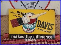 Vintage Original Flange Signs Huge Davis Paint Flange Sign Painted Steel