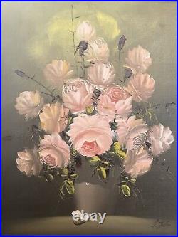 Vintage Original Floral Framed Oil Painting Signed
