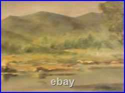Vintage Original French Oil Painting Landscape on Board