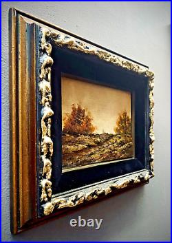 Vintage Original Gilt Framed Landscape Oil Painting on Board Signed D'ynas