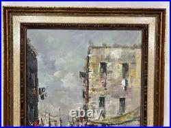 Vintage Original Giuseppe Elettro Italian Street Scene Oil Painting Signed