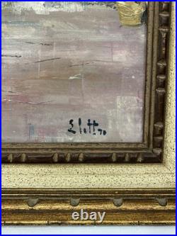 Vintage Original Giuseppe Elettro Italian Street Scene Oil Painting Signed