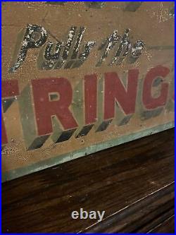 Vintage Original Hand Painted Fairground Ride /Circus Sign BUNTY PULLS