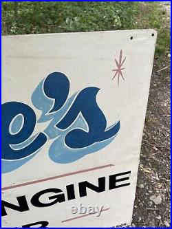 Vintage / Original Hand Painted Trade Sign Steve's Small Engine Repair Man Cave