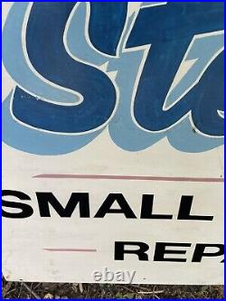 Vintage / Original Hand Painted Trade Sign Steve's Small Engine Repair Man Cave