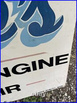 Vintage / Original Hand Painted Trade Sign Steve's Small Engine Repair Man Cave