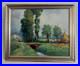 Vintage Original Impressionist Oil Painting Pastoral Landscape Signed Framed Art