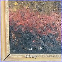 Vintage Original Impressionist Oil on Canvas Painting Signed R. Harrison 1953
