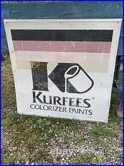 Vintage Original Kurfees Paints Sign Colorizer Gas Oil Soda Farm Feed Seed