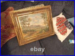 Vintage Original Landscape Oil Painting Original Frame. Signed