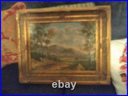 Vintage Original Landscape Oil Painting Original Frame. Signed