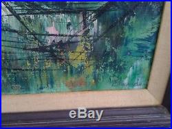 Vintage Original Mid Century Cubist Oil Painting Signed Edwards Abstract Nude
