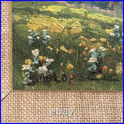 Vintage Original Miniature Oil Painting -Impressionist Landscape, Cactus -Signed