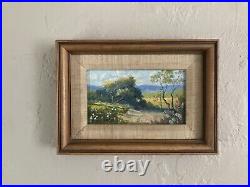 Vintage Original Miniature Oil Painting -Impressionist Landscape, Cactus -Signed