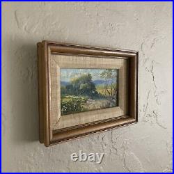 Vintage Original Miniature Oil Painting -Impressionist Landscape, Cactus -Signed