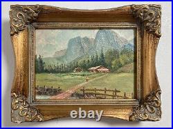 Vintage Original Miniature Oil Painting Impressionist Landscape -Signed, 1937