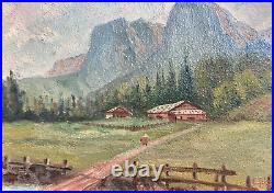 Vintage Original Miniature Oil Painting Impressionist Landscape -Signed, 1937