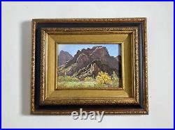 Vintage Original Miniature Oil Painting -Plein Air Southwest Landscape -Signed