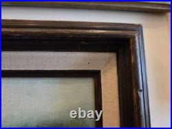 Vintage Original Nautical Harbor Oil Painting On Canvas Signed Armer Realism