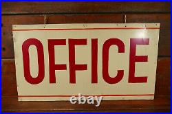 Vintage Original OFFICE Double Sided Hand Painted Hanging Advertising Sign 36