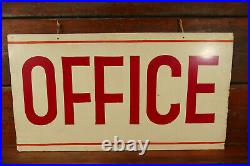 Vintage Original OFFICE Double Sided Hand Painted Hanging Advertising Sign 36