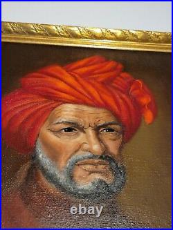 Vintage Original Oil Canvas Man's Profile Painting Artist Signed De Simone Rare