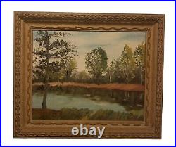 Vintage Original Oil On Board Painting Landscape Framed Signed