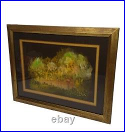 Vintage Original Oil Painting Deep Forest Impressionist Art Framed Signed