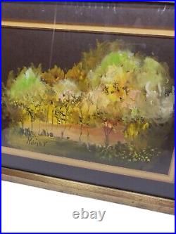 Vintage Original Oil Painting Deep Forest Impressionist Art Framed Signed