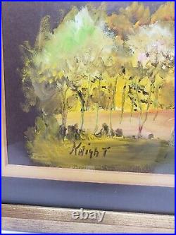 Vintage Original Oil Painting Deep Forest Impressionist Art Framed Signed