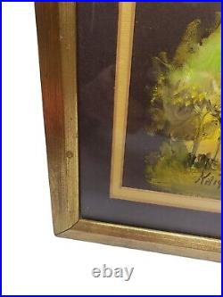 Vintage Original Oil Painting Deep Forest Impressionist Art Framed Signed