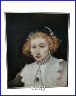 Vintage Original Oil Painting English Woman Portrait Museum Quality Large Signed
