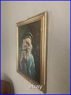 Vintage Original Oil Painting Impressionist Sailor Pipe Portrait -Signed 1957