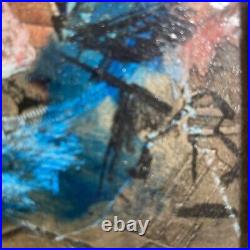 Vintage Original Oil Painting -MCM Women Painting Enamel Jeweled Finish -Signed