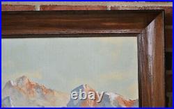 Vintage Original Oil Painting Mountain Landscape On Board Signed Framed