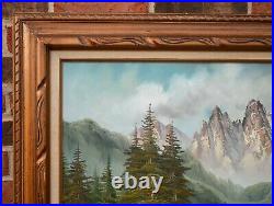 Vintage Original Oil Painting Mountain Landscape Signed D. Junepa Framed