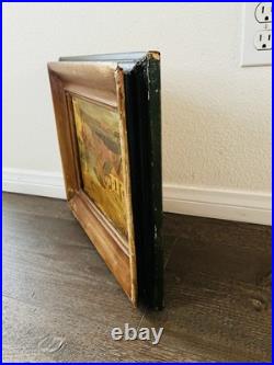 Vintage Original Oil Painting Of A City Landscape Signed Donley Wooden Frame