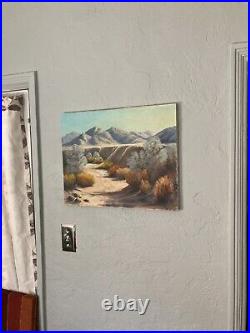 Vintage Original Oil Painting Plein Air Desert Landscape Southwest Signed 20x16