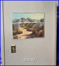 Vintage Original Oil Painting Plein Air Desert Landscape Southwest Signed 20x16