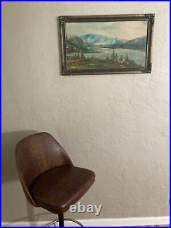 Vintage Original Oil Painting Plein Air Impressionist Landscape Forest -Signed