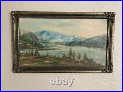 Vintage Original Oil Painting Plein Air Impressionist Landscape Forest -Signed