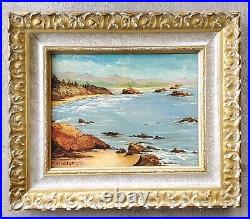 Vintage Original Oil Painting Signed American Artist Seascape Coastal Beach Art