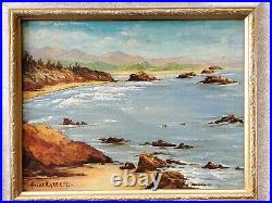 Vintage Original Oil Painting Signed American Artist Seascape Coastal Beach Art