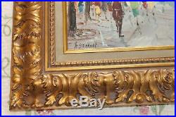 Vintage Original Oil Painting Signed S. Burrnet Framed Paris Street Scene