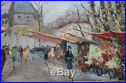 Vintage Original Oil Painting Signed S. Burrnet Framed Paris Street Scene