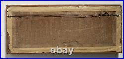 Vintage Original Oil Painting Thin Rectangular -Snowy Nocturne Landscape -Signed